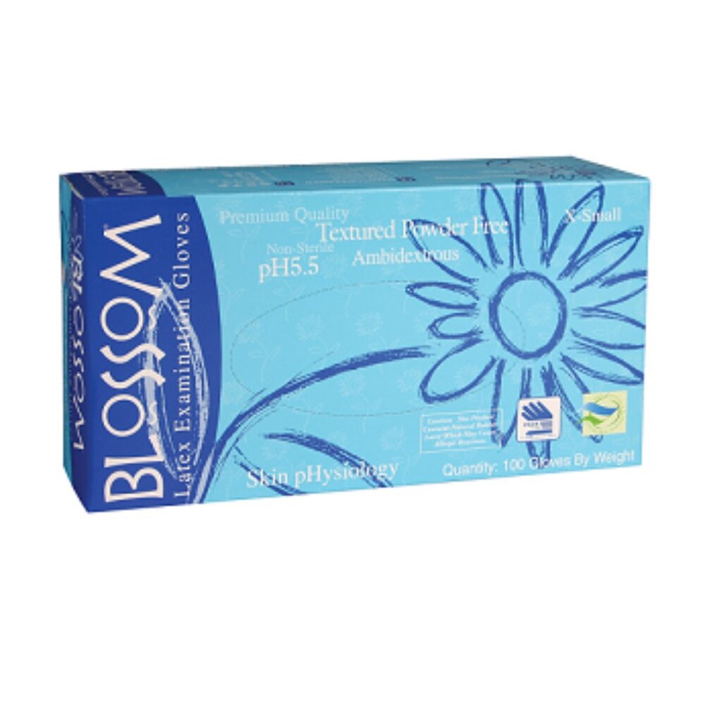 Case of Blossom Latex Powder Free Exam Gloves with pH5.5 LARGE 1,000 Pcs /Case